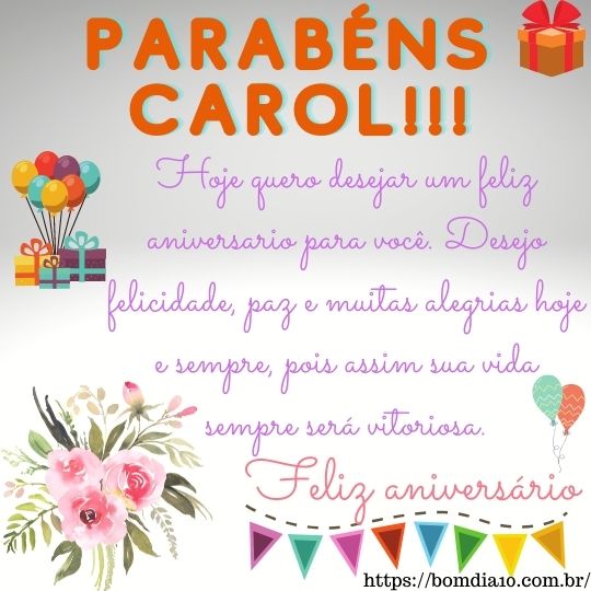 Parabens Carol e Feliz Aniversario - Bom dia 10