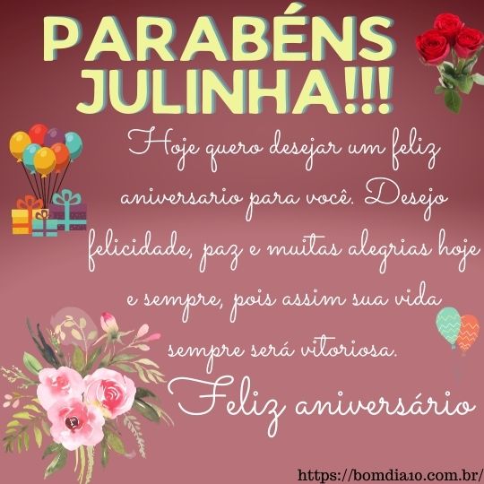 Parabens Julinha e Feliz Aniversario - Bom dia 10