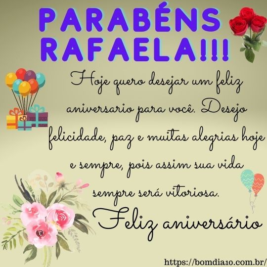Parabens Rafaela e Feliz Aniversario - Bom dia 10