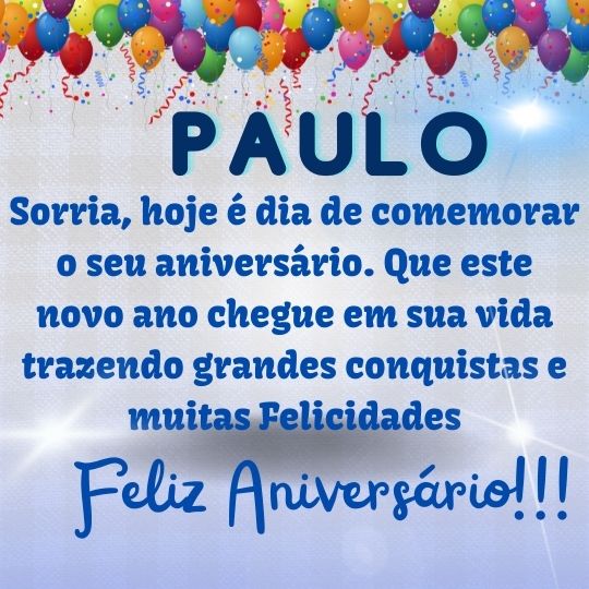 Parabens Paulo e feliz aniversario - mensagens de aniversário