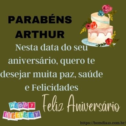 Parabens Arthur e feliz aniversario 2