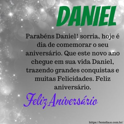 Parabéns e feliz aniversário Daniel