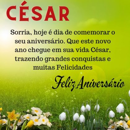 Parabéns e Feliz aniversário César