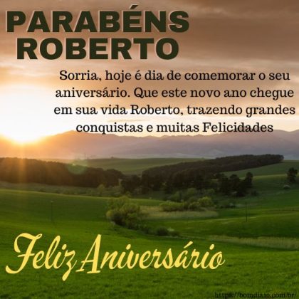 Parabéns e feliz aniversário Roberto