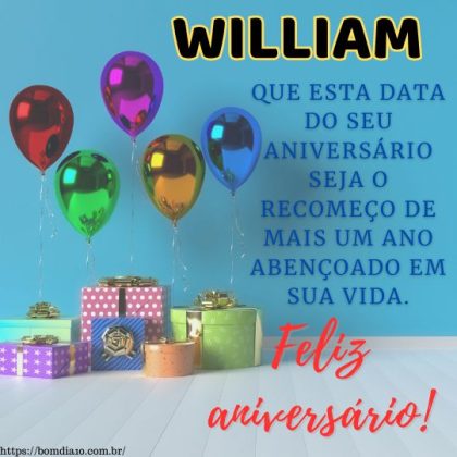Parabéns e feliz aniversário William 3