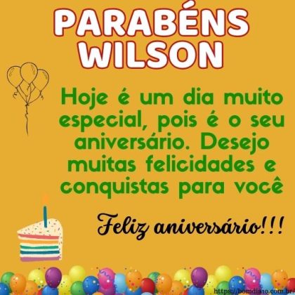 Parabéns e feliz aniversário Wilson 2